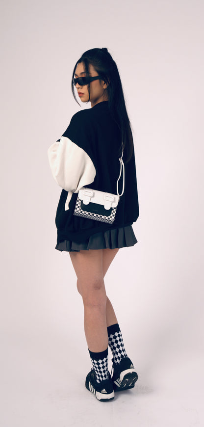 Merimies Monochrome Checkered Belt Bag