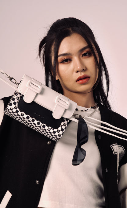 Merimies Monochrome Checkered Belt Bag