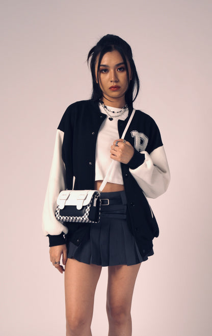 Merimies Monochrome Checkered Belt Bag